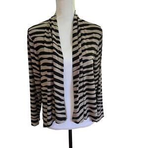 Habitat Clothes to Live In Zebra Print Open Front Cardigan L Lagenlook Teacher